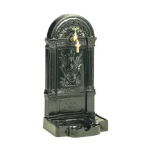 Staande tuinfontein – 89 cm – zwart aluminium met kraan
