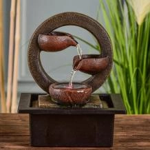 Tafelfontein Binnenfontein USB-stille Pomp Verhoog De Luchtvochtigheid Decoratief Met Led Licht Zen Meditatie Voor Binnen Desktopfontein Waterval Voor Thuiskantoor