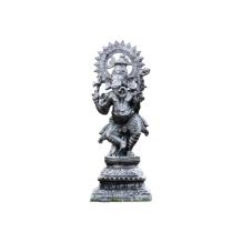 Ganesha - polystone beeld - 80 cm - zilvergrijs met zwart