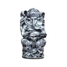 Ganesha - polystone beeld - 62 cm - zilvergrijs met zwart