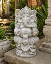Tuinbeeld Ganesha - steen - beeld van de hindoeïstische god