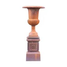 Tuinvaas op sokkel - oxide - 123 cm - in Franse barokstijl