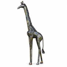 Giraffe 'Paulo' - handgemaakt uit Afrika - zwart met goud
