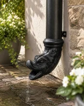 Klassieke wateruitloop - zwart gietijzer – gootuitloop vis
