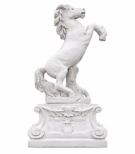 Steigerend paard op sokkel XL – stenen tuinbeeld – 180 cm
