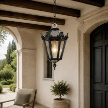 Verandalamp aan ketting – 50 cm – zwarte klassieke hanglamp