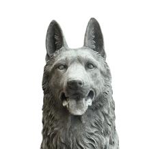 Statue de chien de berger – 120 cm – gris – décoration en pierre