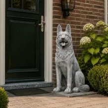 Herdershond beeld – 80 cm – grote stenen hond voor buiten