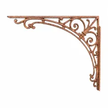 Gietijzeren hoeksteun – Art Nouveau – roestpatina – 91 cm