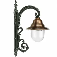 Klassieke wandlamp – groen aluminium – koperen kap