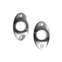Set van 2 ovale klinkrozetten – mat nikkel – 57 x 33 mm