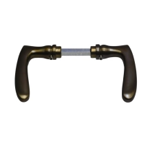 Deurklinken 'Nosta' set – gepatineerd messing – klassiek