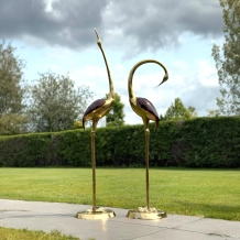 Exclusieve kraanvogels brons - set beelden – 173 en 139 cm