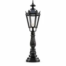 Staande buitenlamp met kronen – zwart aluminium – 93 cm