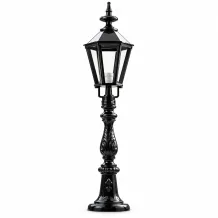 Staande buitenlamp met Franse lelie – 102 cm – zwart of groen
