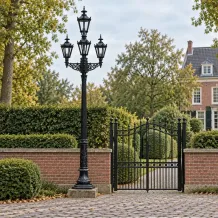 Lantaarnpaal 4-lichts – zwart aluminium – 315 cm – uniek