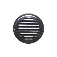 Luchtrooster met gaas - 19 cm - rond - zwart metaal