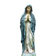 Maria - met rozenkrans - polystone beeld - 77 cm - in kleur