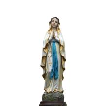 Maria - met rozenkrans - polystone beeld - 44 cm - in kleur