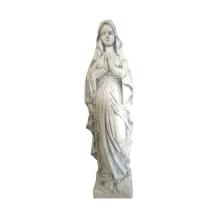 Biddende Maria - stenen beeld - 30 cm - klassiek wit