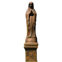 Maria - op sokkel - steen - 129 cm - oxide - gedetailleerd