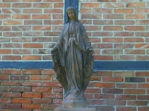 Statue de la Vierge Marie pour jardin - 110 cm - pierre oxydée - pour les chapelles
