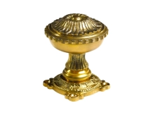 Vaste deurknop met rozet - klassiek gepolijst messing