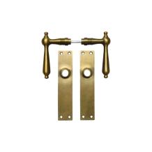 Set deurklinken met deurplaten – zonder sleutelgat – messing