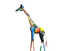 Giraffe 'Mansa' - handgemaakt uit Afrika - 155 cm - kleur