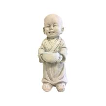 Shaolin monnik - met verdamp bakje - stenen beeld - 24 cm