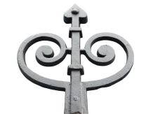 Ancrage mural noir en fonte - 50 cm - matériau de construction historique