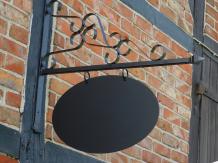 Enseigne de magasin en fer - peinte en noir - romantique