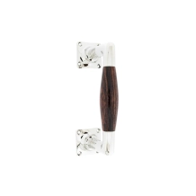 Deurgreep – nikkel glans met palissanderhout – 16 cm