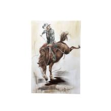 Fors en fraai olieverfdoek op canvas, "de rodeo horse rider"