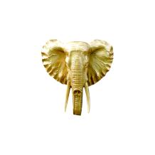 Wandornament - polystone - olifant - goud - in detail