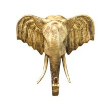 Olifant - polystone - 106 cm - goud/zwart - gedetailleerd