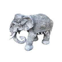 Indische olifant - polystone - 48 cm - grijs - in detail