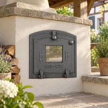 Ovendeur gietijzer – Open haard deur – 37 cm – Met kijkglas