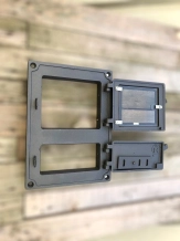 Porte de four - porte de poêle rectangulaire - en fer et en verre