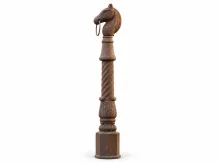 Paardenpaal gietijzer – paardenkop met ring – 107 cm