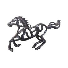 Gietijzeren wandornament - abstract rennend paard -  bruin