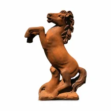 Steigerend paard - stenen dierenbeeld - 130 cm - oxide