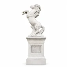 Paard - op sokkel - stenen dierenbeeld - 140 cm - klassiek