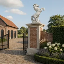 Groot tuinbeeld paard - 100 cm hoog - stenen tuinornament