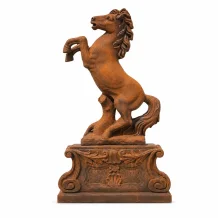 Steigerend paard - stenen dierenbeeld - 180 cm - oxide