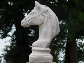 Speelkatten, stenen figuur, H. 12 cm, 3 kg, grijs, vorstbestendig van gegoten steen voor buiten