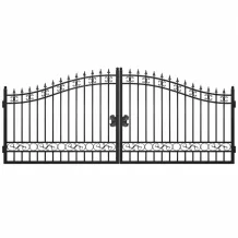 Stijlvolle poort – 547 cm – strak model – zwart smeedijzer