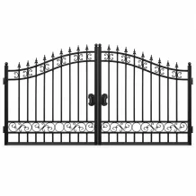 Stijlvolle poort – 433 cm – strak model – zwart smeedijzer