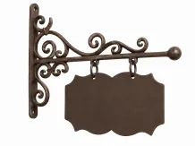 Metalen naambord - met zijarm - rechthoekige decoratie