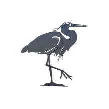 Prachtig silhouette van een reiger, mat zwart metaal